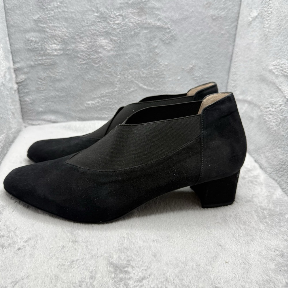 BeautiFeel GIA Pumps Womens Black Suede Round Toe Block Heel Slip On Sz 11
